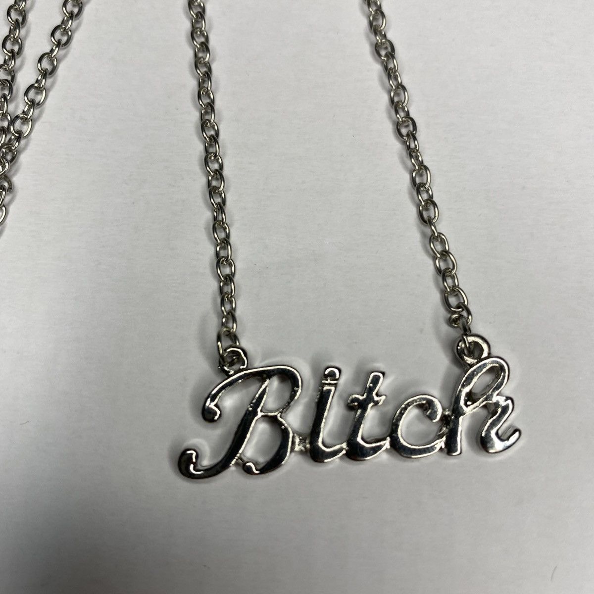 Other Womens 'Bit__' Necklace Silvertone Unique Statement 20in Size ONE SIZE - 3 Thumbnail