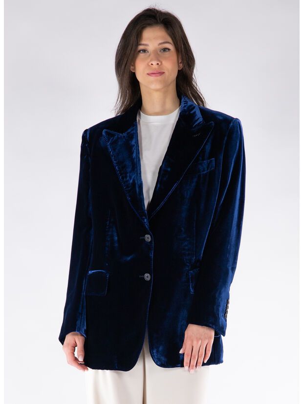 Tom Ford o1w1db10225 GI2911 Velvet Blazer in Blue Size S / US 4 / IT 40 - 4 Thumbnail