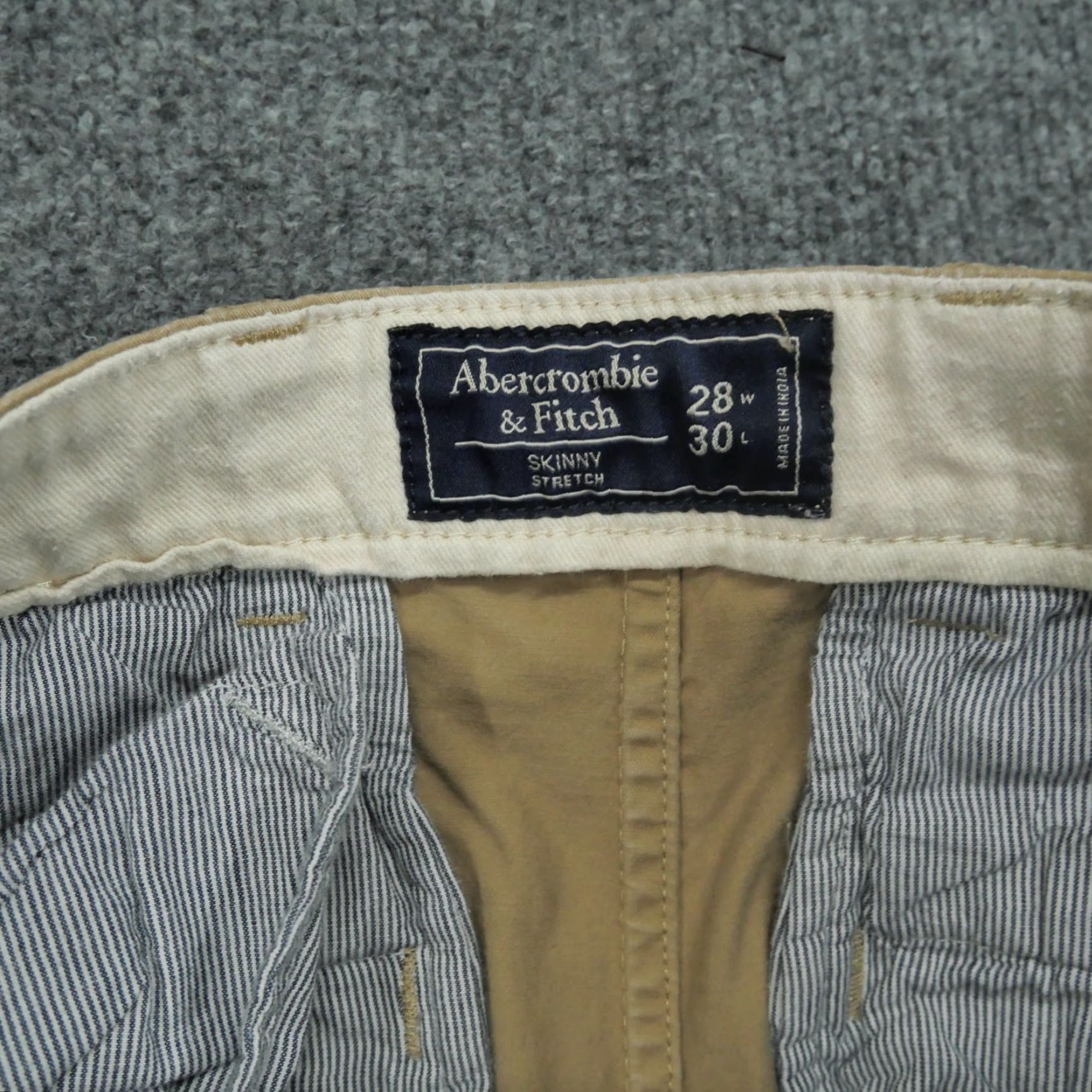 Abercrombie & Fitch Abercrombie & Fitch Pants Mens 28x30 Khaki Tan Skinny Stretch Size US 28 / EU 44 - 4 Thumbnail