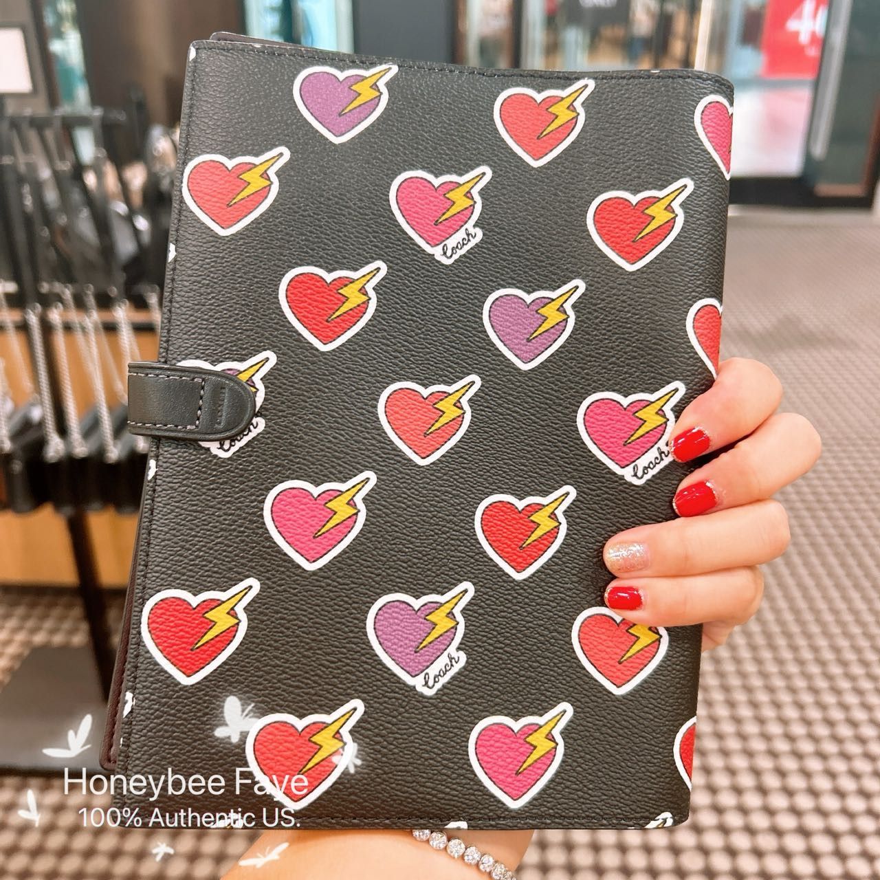 Coach Notebook With Heart Bolt Print CW543 Size ONE SIZE - 2 Thumbnail