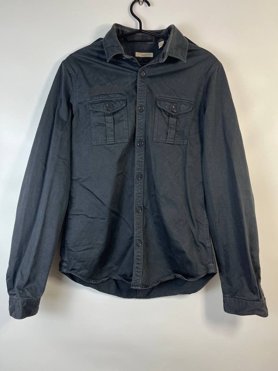 Burberry BURBERRY BRIT MENS SHIRT LONG BUTTON UP CASUAL BLACK SIZE M Size US M / EU 48-50 / 2 - 1 Thumbnail