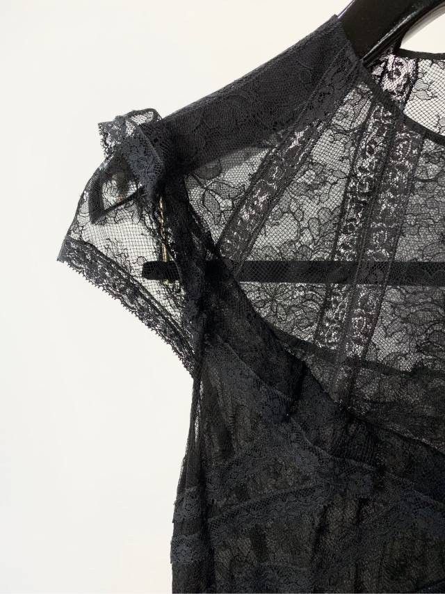Miu Miu Miu Miu Black Lace & Mulberry Silk Spliced Dress K26WX Size L / US 10 / IT 46 - 3 Thumbnail