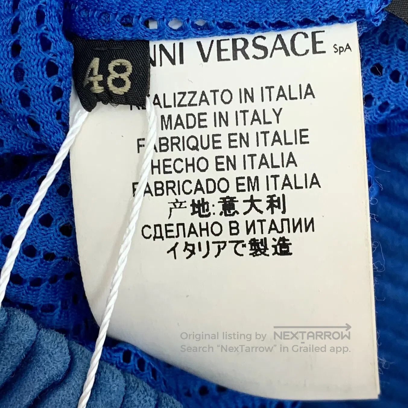 Versace Versace Dark blue floral lace-up collar zippered long-slee Size US M / EU 48-50 / 2 - 6 Thumbnail