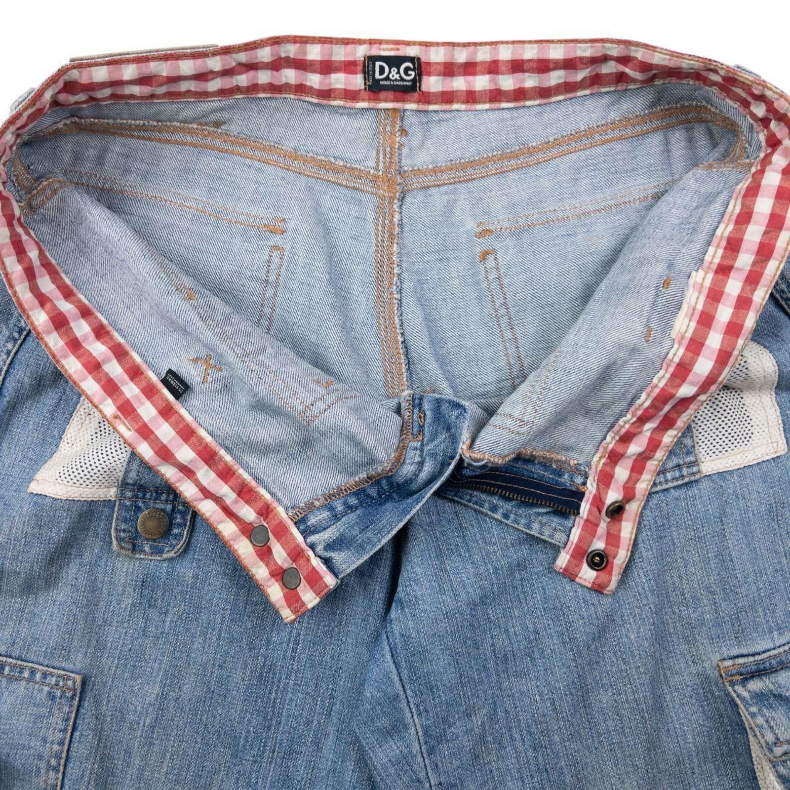 Dolce & Gabbana Vintage 2000s Dolce & Gabbana Mesh Cargo Denim Jeans W38 Size US 38 / EU 54 - 5 Thumbnail