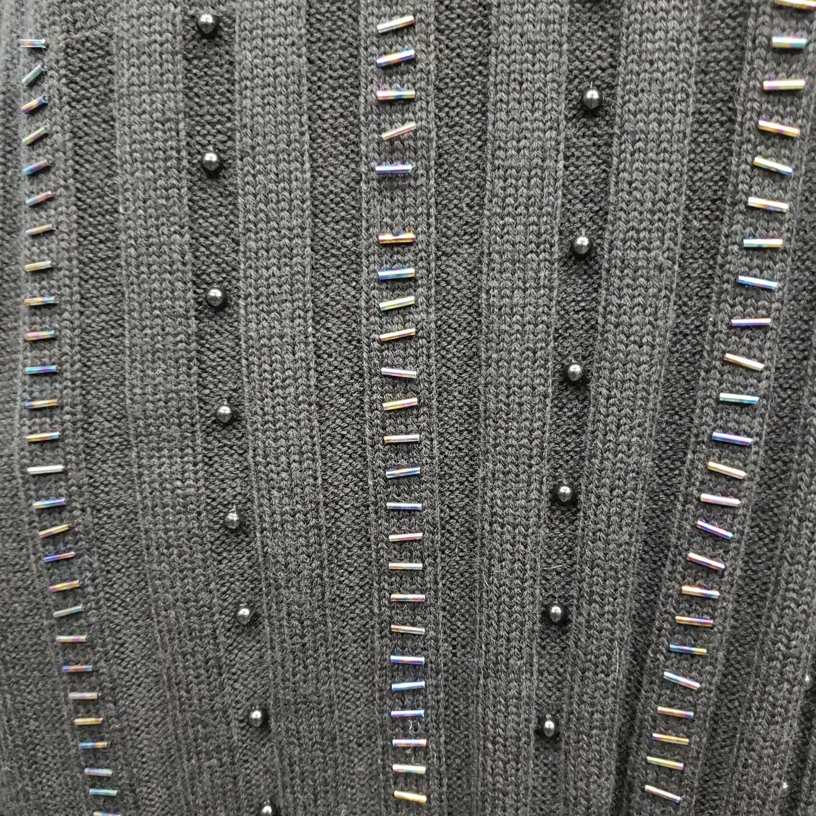 Vintage Chicara Embellished Beaded Knit Sweater Wool blend Germany Size XL / US 12-14 / IT 48-50 - 8 Thumbnail
