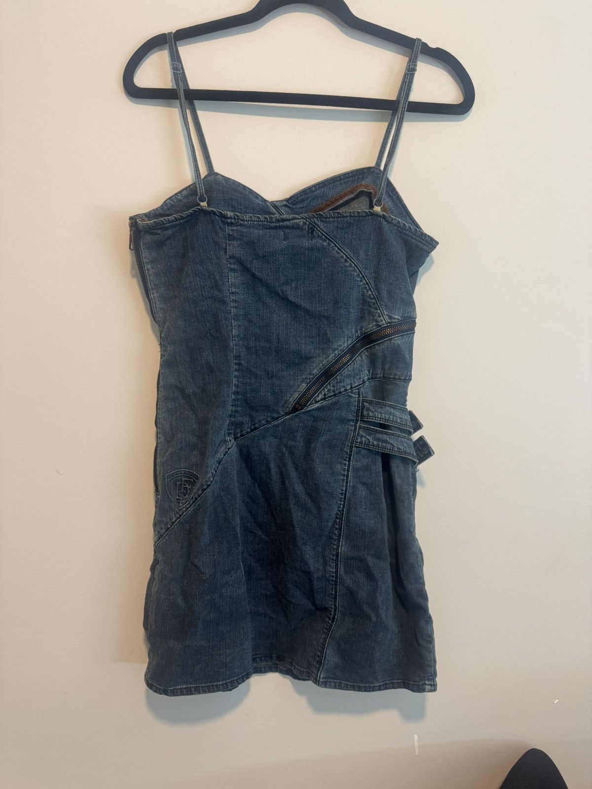 Diesel Diesel Asymmetrical Zip Denim Mini Dress Size L / US 10 / IT 46 - 5 Thumbnail