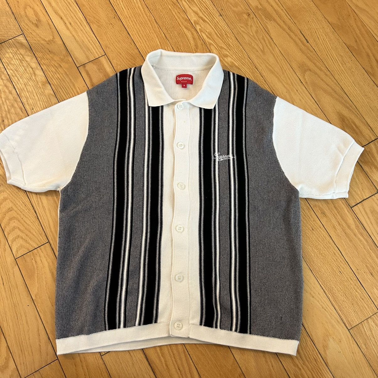 Supreme Supreme Stripe Button Up Polo White Small | Grailed