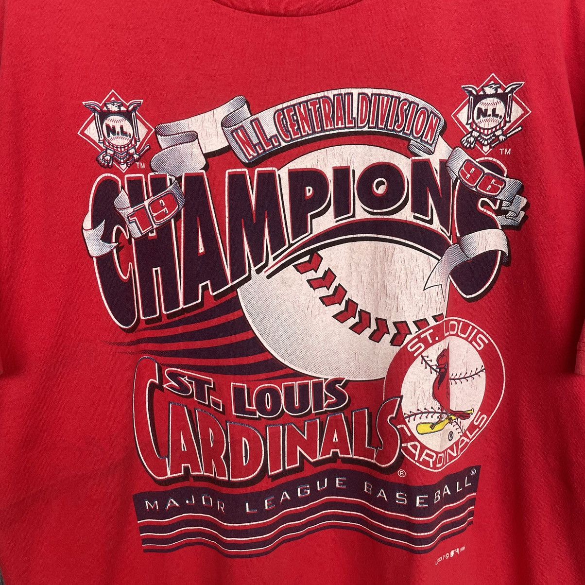 MLB × Vintage 1996 St. Louis Cardinals MLB Champions T Shirt Size US XL / EU 56 / 4 - 2 Thumbnail