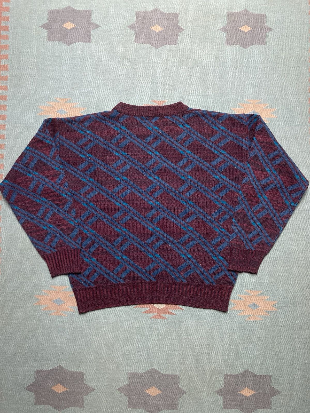 Vintage Vtg acrylic knit sweater geometric abstract trend basics M Size US M / EU 48-50 / 2 - 5 Thumbnail