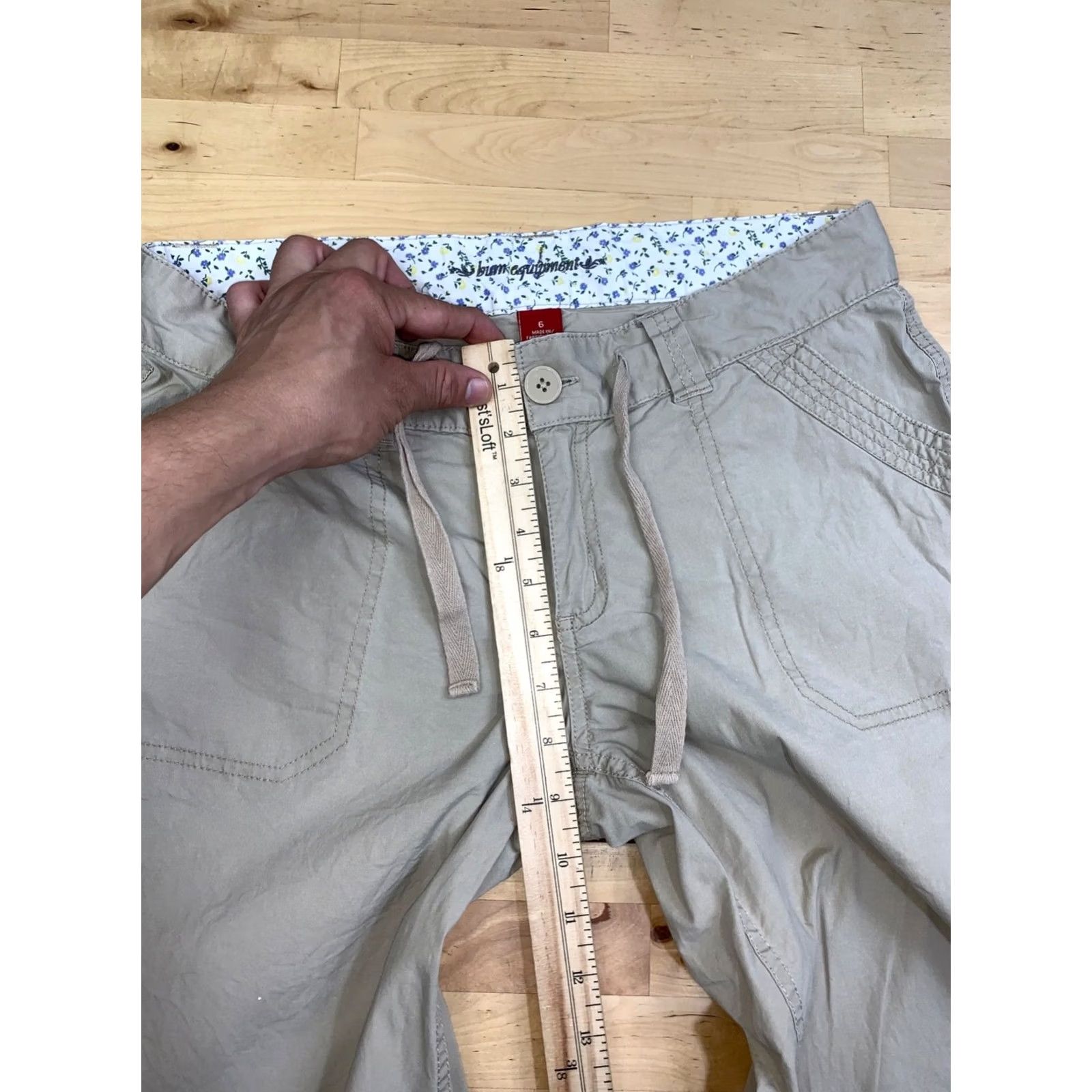 Vintage VINTAGE B.U.M. Equipment Pants Women 6 Tan Drawstring Roll Up Pockets Casual 13155 Size 28" / US 6 / IT 42 - 5 Thumbnail