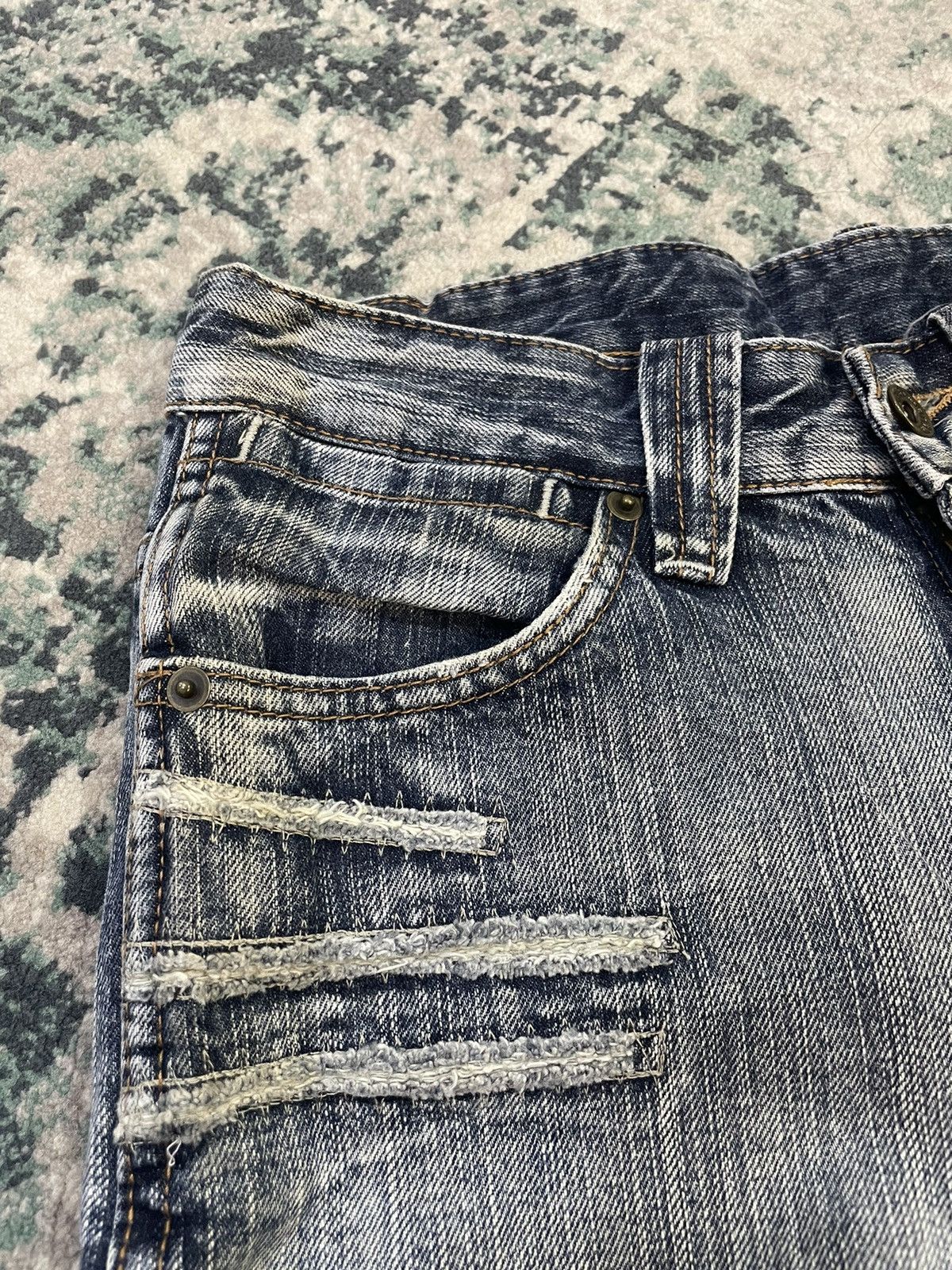 Vintage Semantic Design Paint X Distressed Flare Jeans