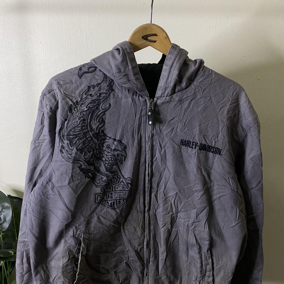 Harley Davidson Vintage Y2K Harley Davidson Reversible Hooded Jacket Size US XL / EU 56 / 4 - 2 Thumbnail