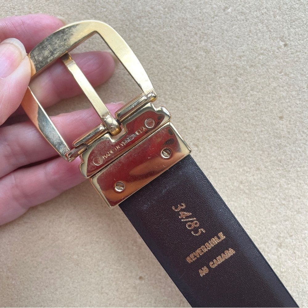 Vintage Vintage Black / Brown Reversible Dress Belt - 34” / 85cm Size 34 - 5 Thumbnail