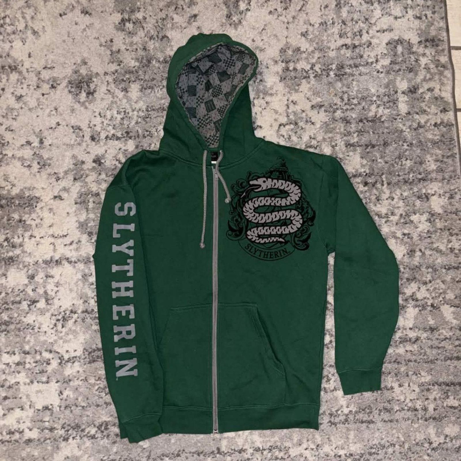 Vintage Harry Potter Slytherin Zip Up Sweater Size US M / EU 48-50 / 2 - 2 Thumbnail