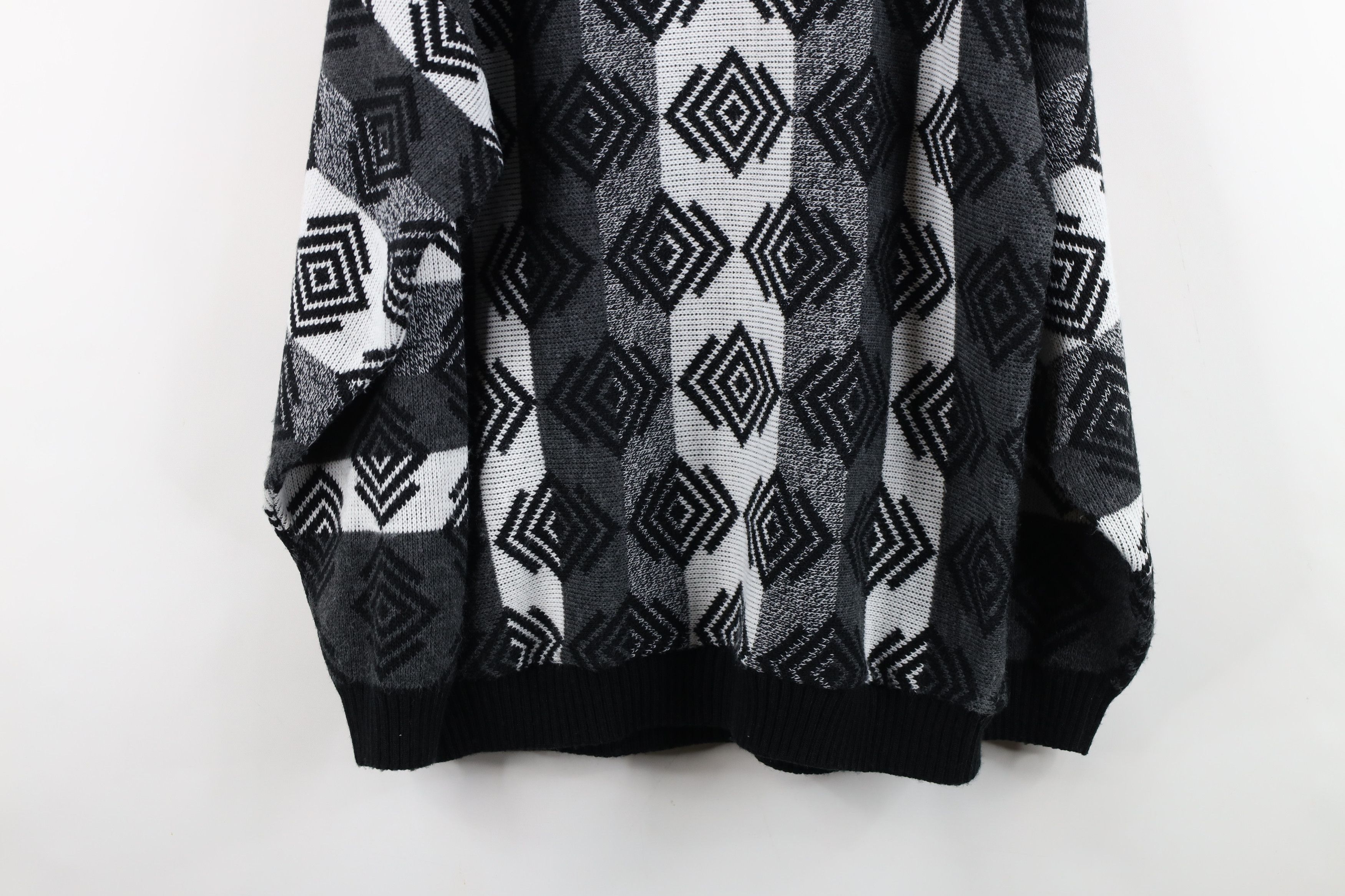 Vintage Vintage 90s Streetwear Geometric Marled Knit Sweater USA Size US XL / EU 56 / 4 - 9 Thumbnail