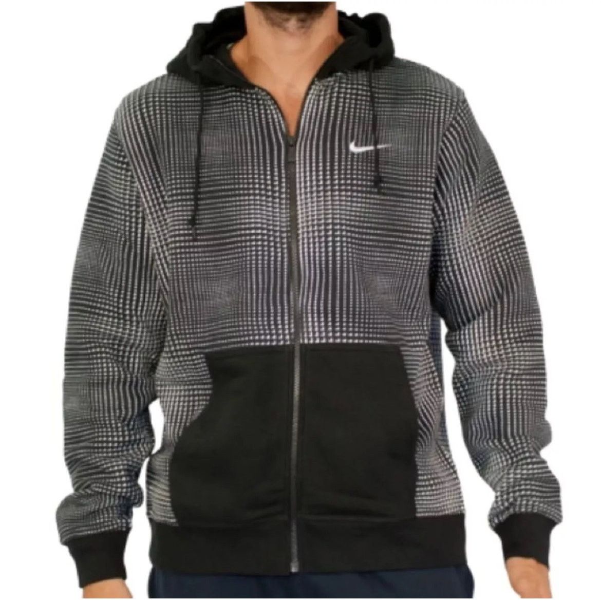 Nike Nike Long Sleeve Fleece Geometric Print Hoodie Black Mens M Size US M / EU 48-50 / 2 - 1 Thumbnail