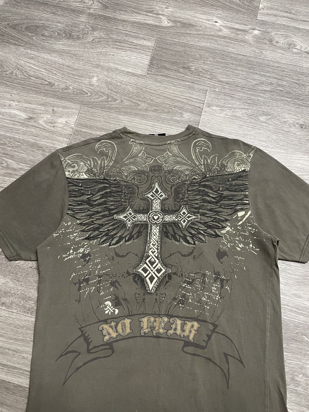 No Fear Vintage No Fear 2000s Graphic Tee Olive Green Y2K Streetwear Size US M / EU 48-50 / 2 - 14 Thumbnail
