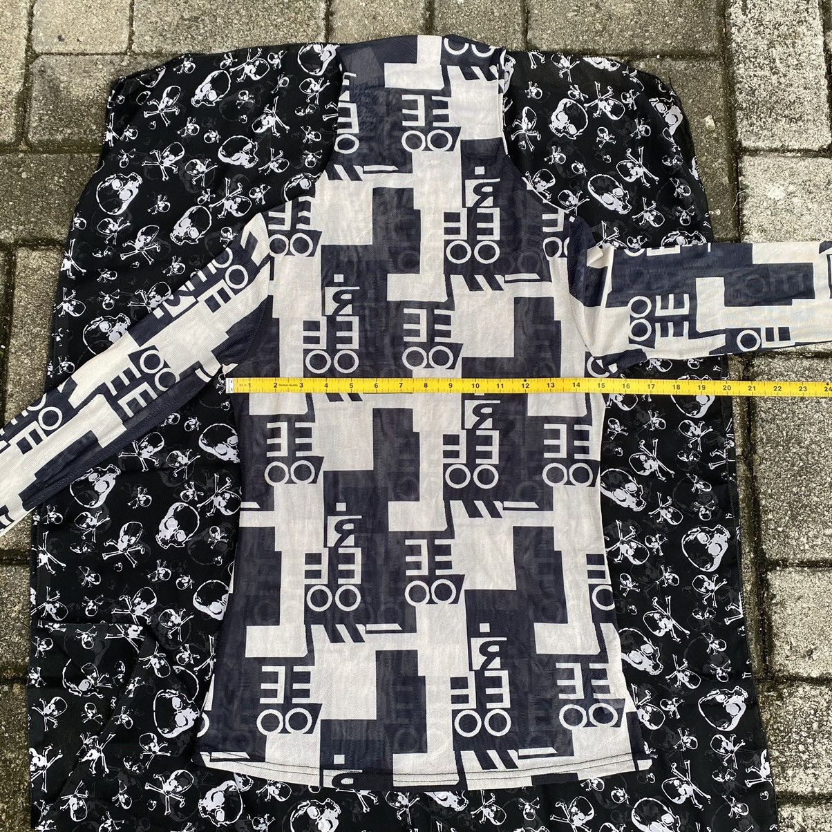 Vintage H&D Letter Block Tranparant Sheer Mesh High Neckline Size M / US 6-8 / IT 42-44 - 18 Thumbnail