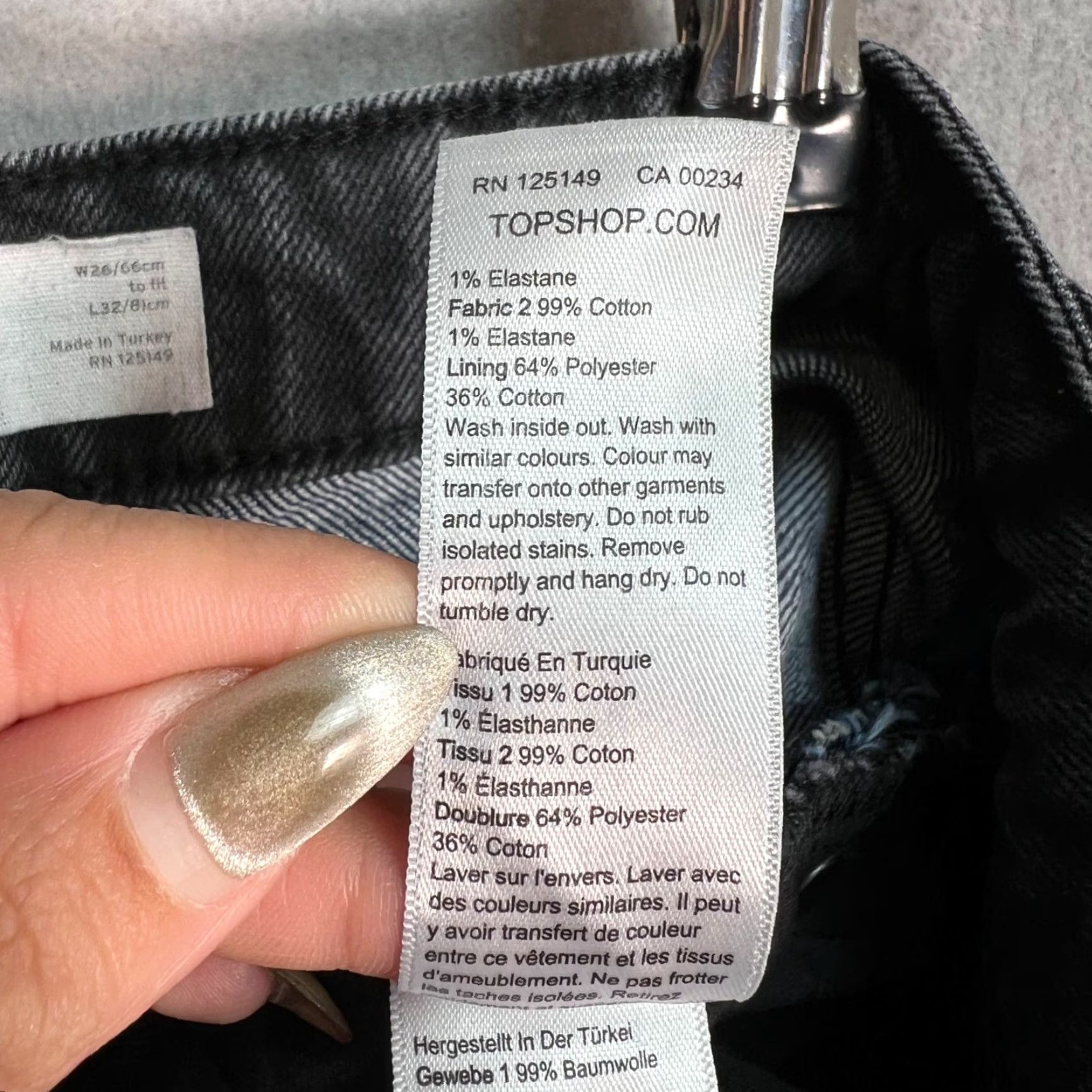 Topshop VINTAGE Topshop Two-Tone Straight Leg Jeans 26 x 32 Blue Black Denim Womens Size 26" / US 2 / IT 38 - 5 Thumbnail