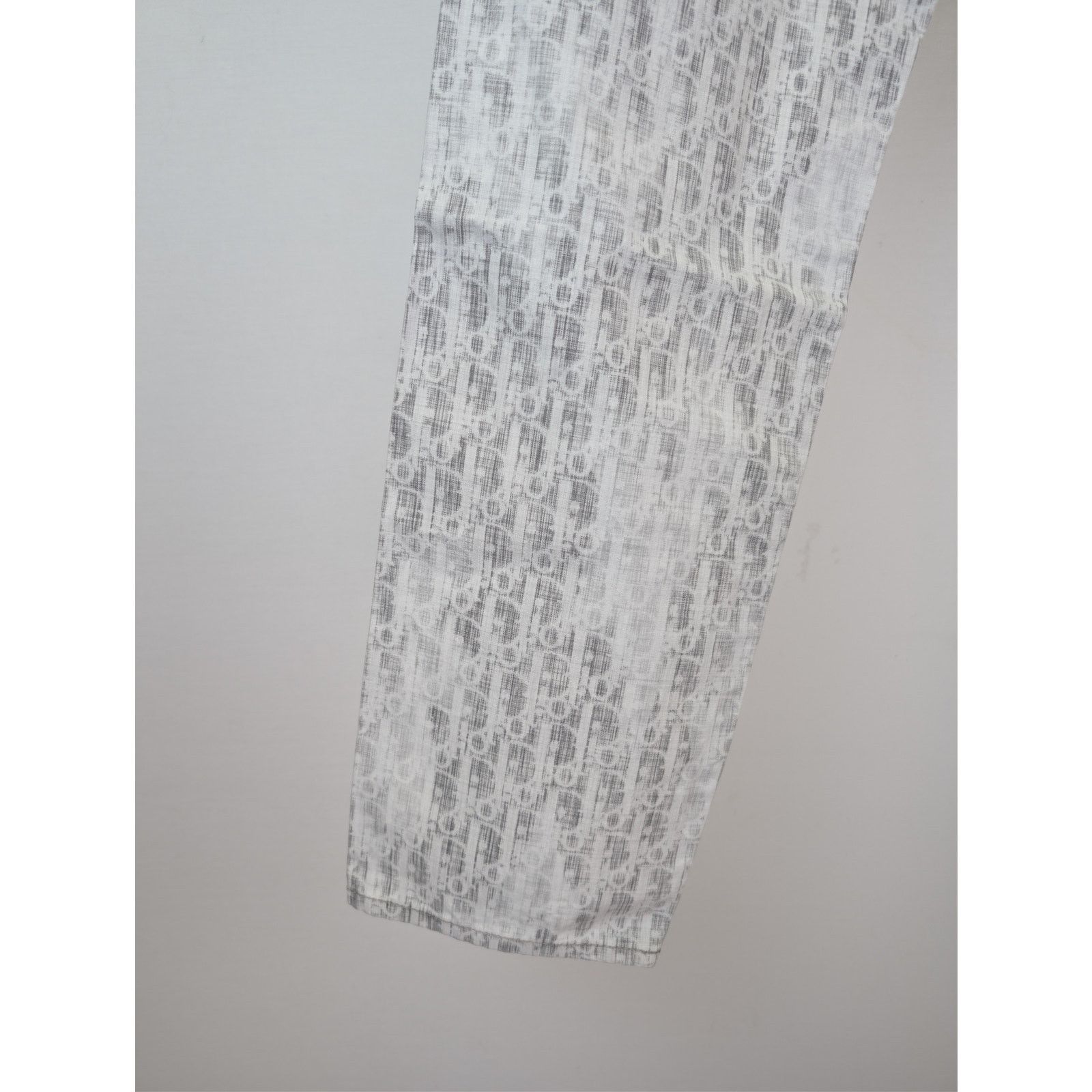Dior o1rshd1 Straight Oblique Print Cotton Denim Jeans in Blanc Size US 34 / EU 50 - 15 Thumbnail