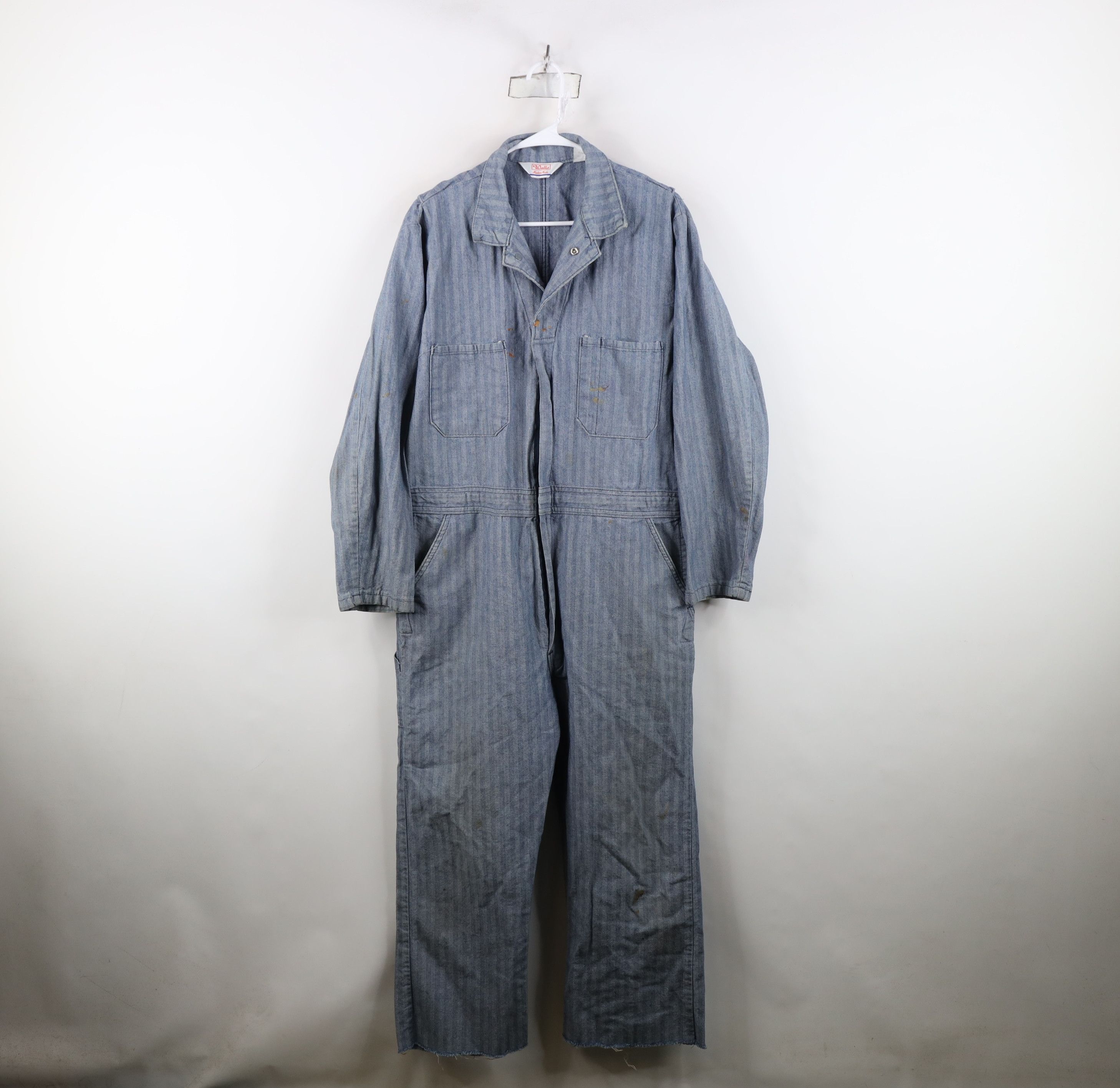 Walls Vintage 70s 80s Walls HBT Herringbone Twill Coveralls Bibs Size US 36 / EU 52 - 1 Thumbnail