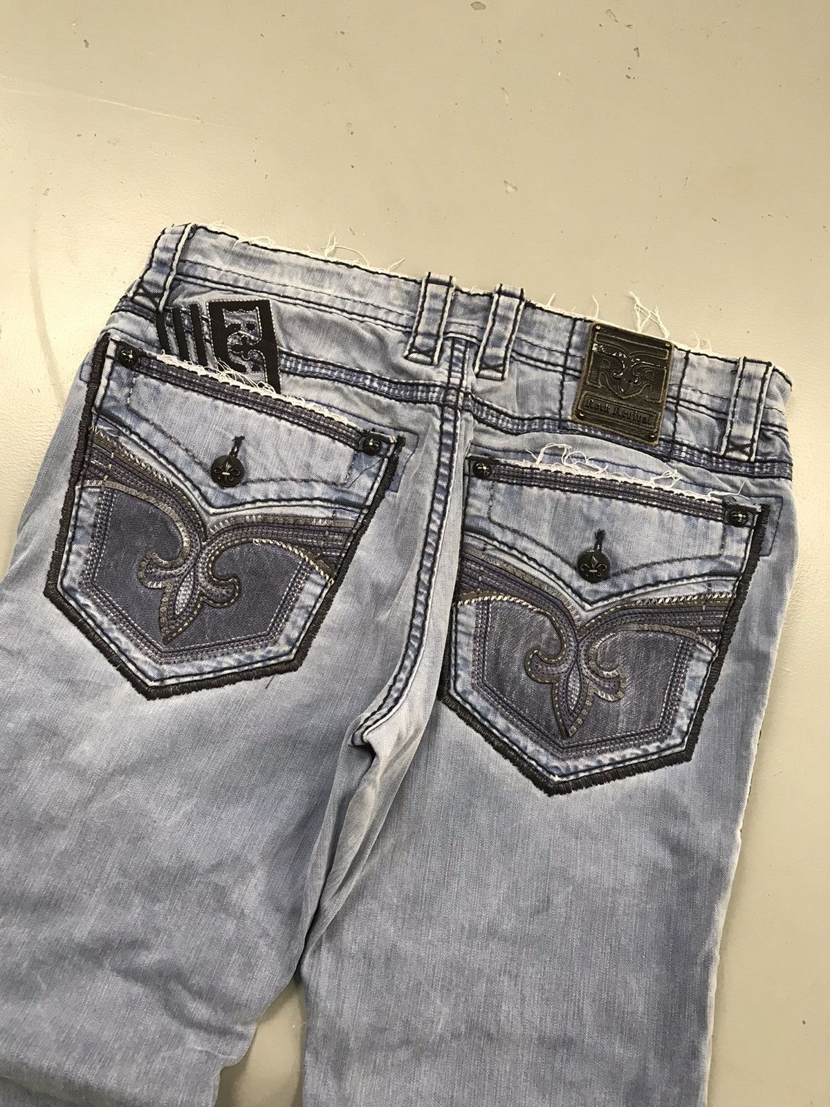 Sun fade Vintage Rock revival tappered fit denim