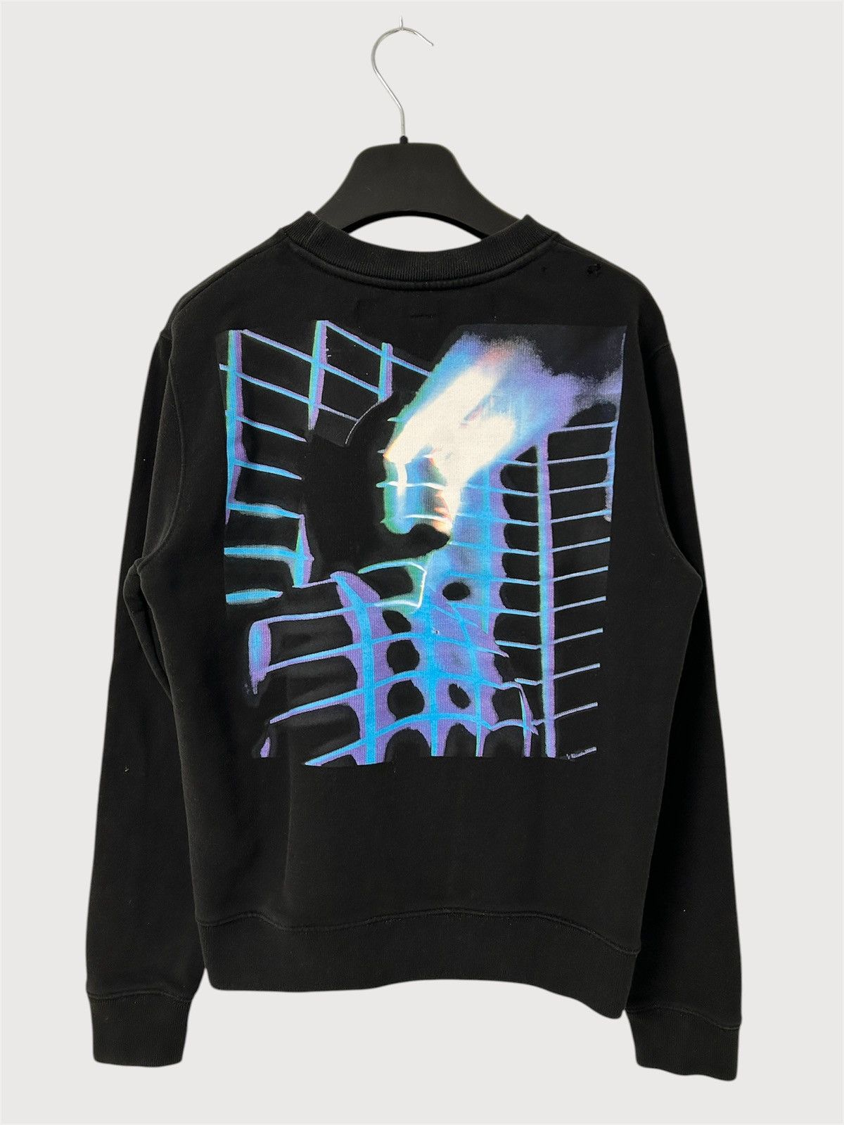 Off-White FW2018 Kidmograph Spray Logo Crewneck Sweatshirt Size US M / EU 48-50 / 2 - 2 Thumbnail