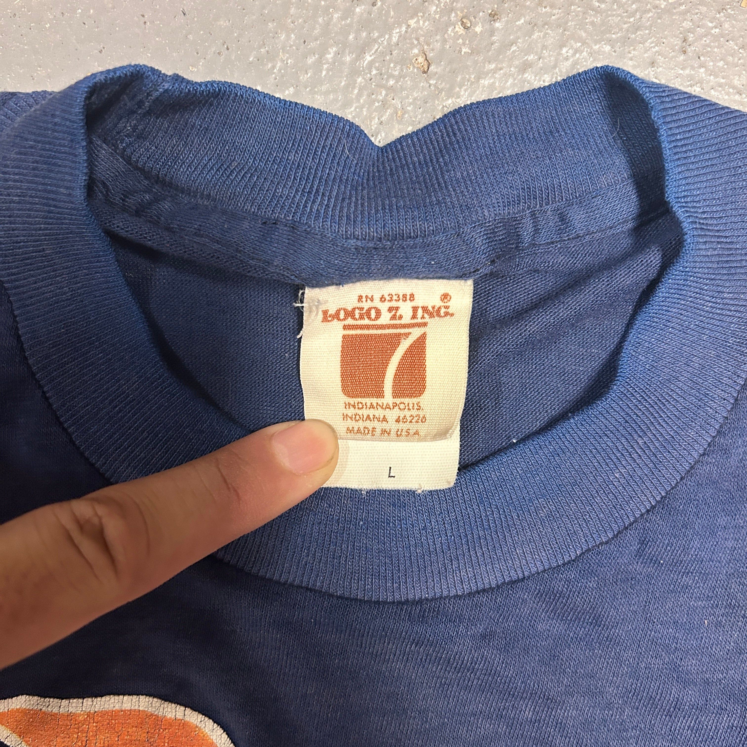 Logo 7 Vintage 1980s Detroit Tigers / T-Shirt / Navy Graphic Size US L / EU 52-54 / 3 - 3 Thumbnail