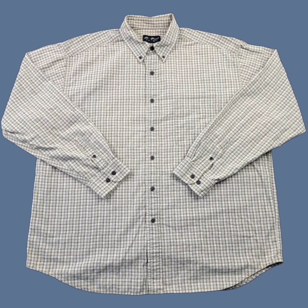 Eddie Bauer VINTAGE Eddie Bauer Shirt Mens XL Beige Blue Plaid Long Sleeve Button Down Casual Size US XL / EU 56 / 4 - 1 Thumbnail