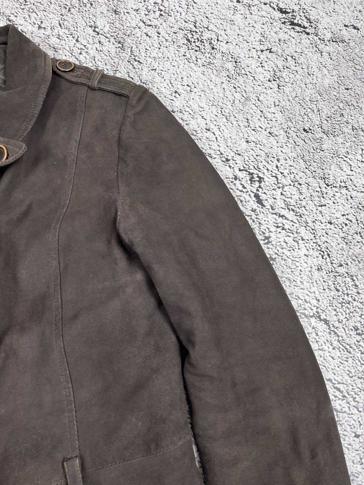 Max Mara Weekend Max Mara Suede Military Jacket Dark Brown Leather L Size L / US 10 / IT 46 - 6 Thumbnail