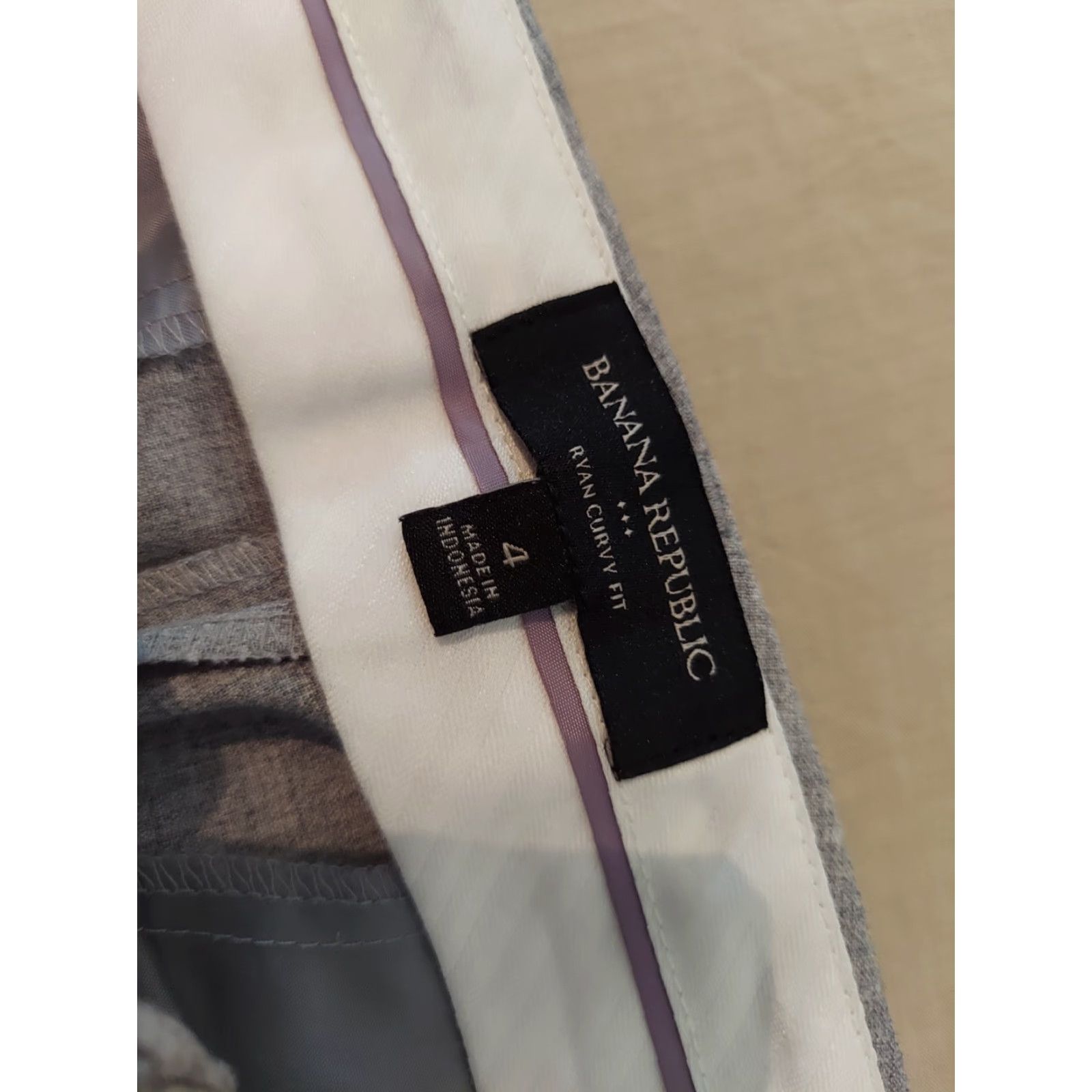 Banana Republic Womens Banana Republic Dress Pants 4 Gray Slack Chino Khaki Trouser Size 27" / US 4 / IT 40 - 5 Thumbnail
