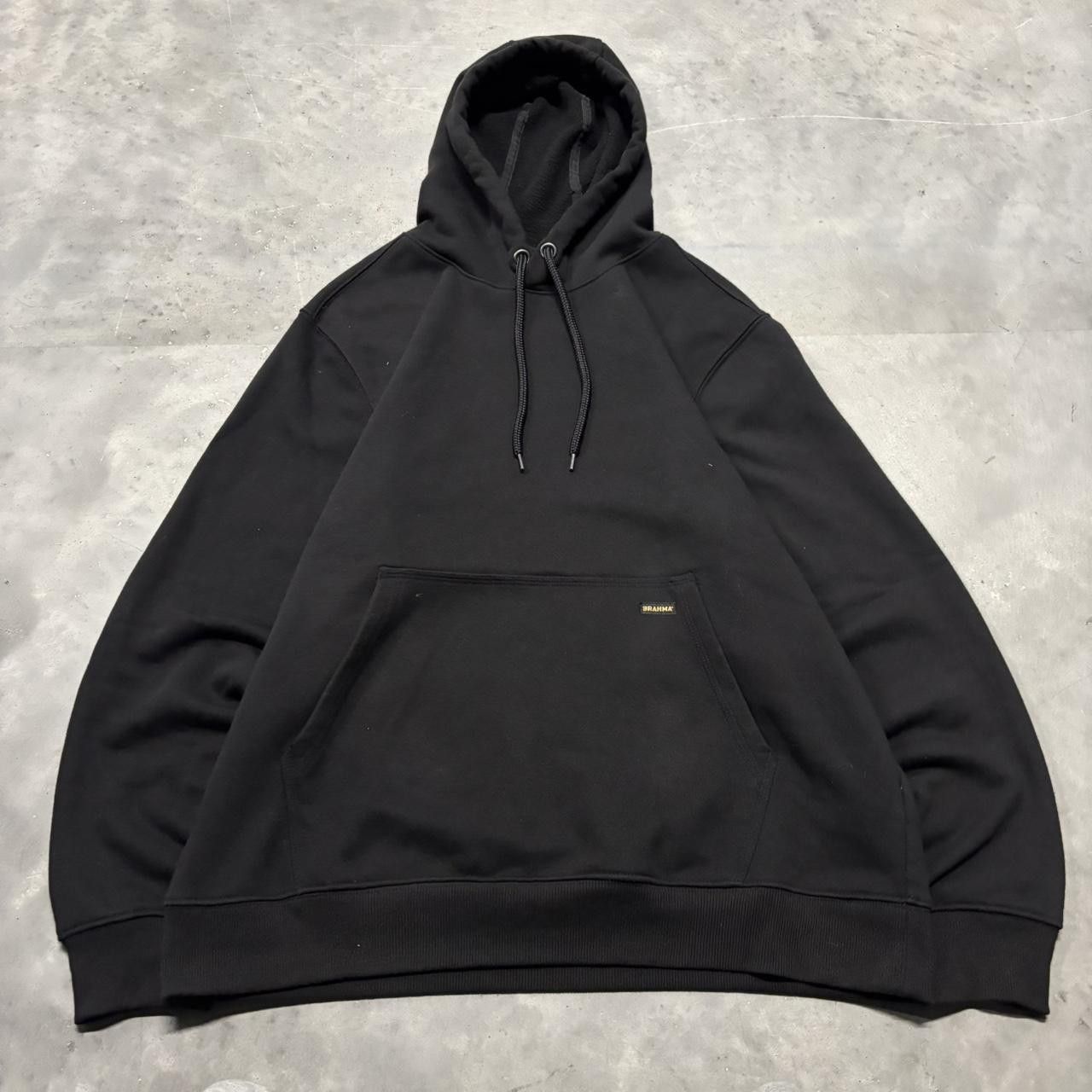 Japanese Brand × Vintage Crazy Vintage Y2K/2000s Black Blank Heavyweight Essential Hoodie! Size US XL / EU 56 / 4 - 1 Thumbnail
