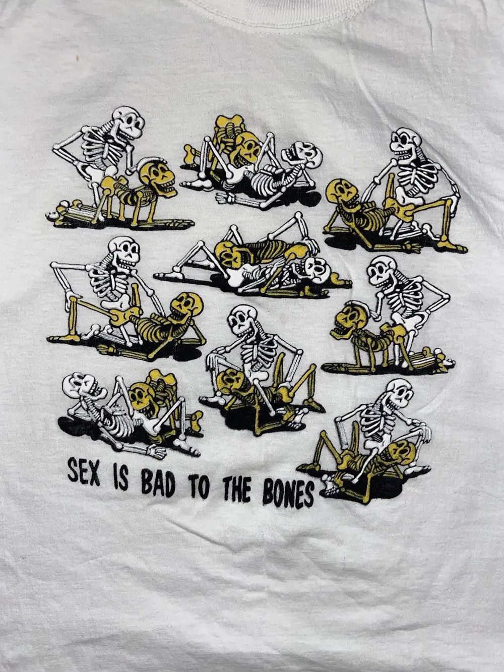 Vintage CRAZY VINTAGE FUNNY SEX IS BAD TO THE BONES TEE Y2K T SHIRT Size US M / EU 48-50 / 2 - 12 Thumbnail