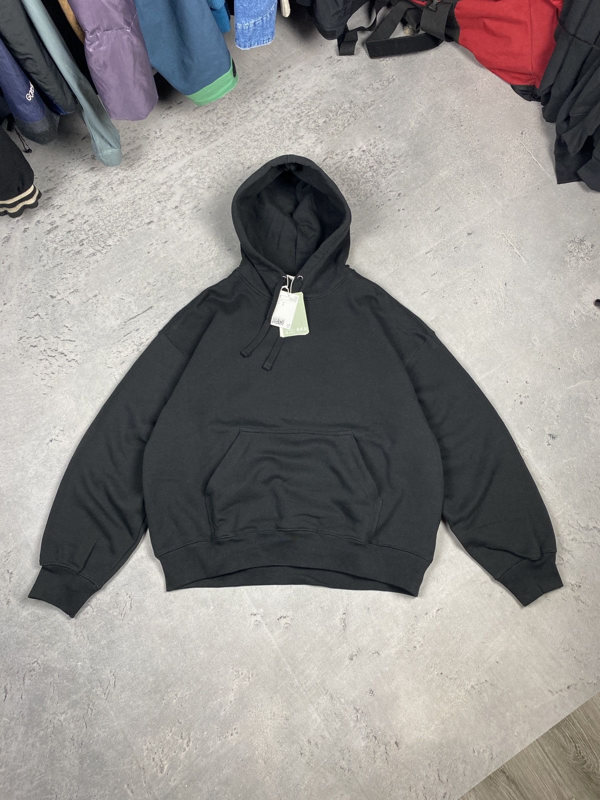H&M Crazy Zip Vintage Kanye Style Oversize Black Boxy Hoodie