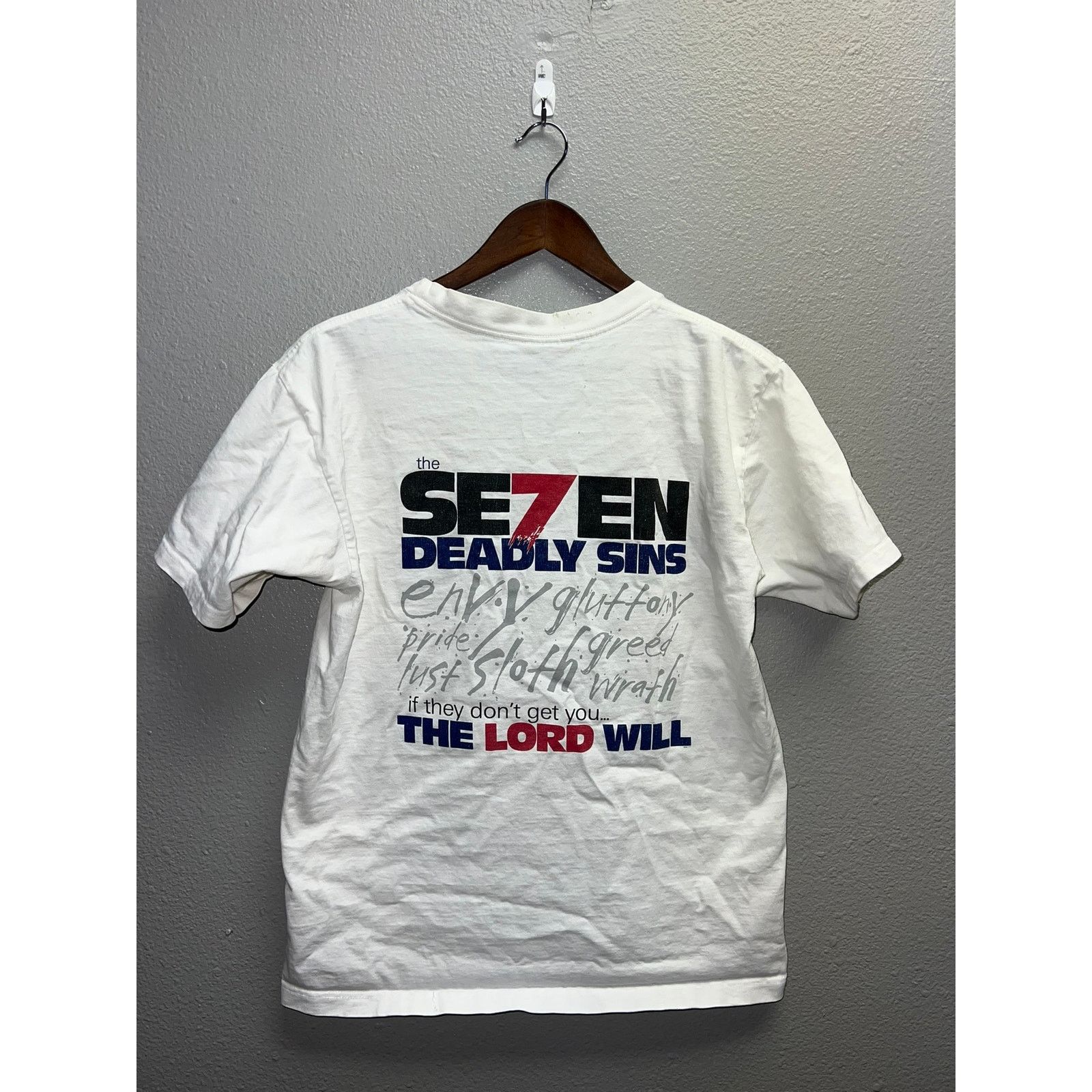 Vintage The Seven Deadly Sins Shirt Jesus The Lord Will Bible Shirt Size US S / EU 44-46 / 1 - 1 Thumbnail