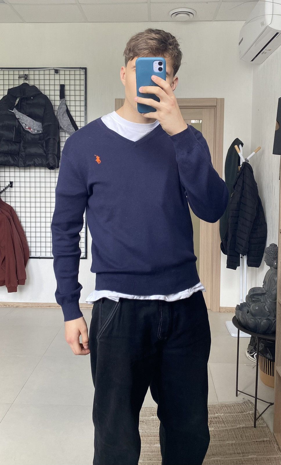 Polo Ralph Lauren × Ralph Lauren × Vintage Vintage Polo Ralph Lauren Orange Logo Men L Light Sweater Size US L / EU 52-54 / 3 - 2 Thumbnail