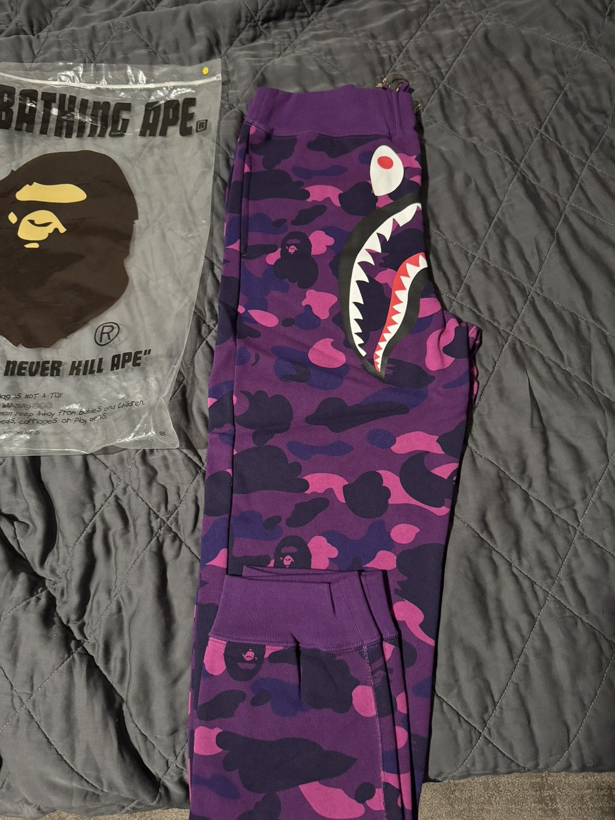 Bape Shark color camo purple sweatpants (New Size M)