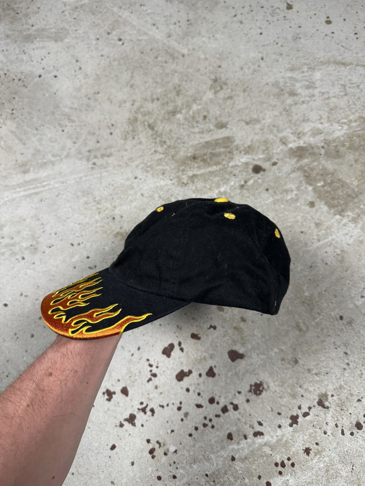 Japanese Brand Vintage Y2K Flame Red Black Racing Hat Cap Size ONE SIZE - 3 Thumbnail