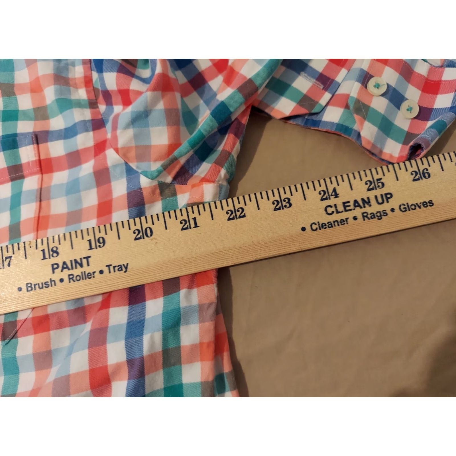 Southern Tide Mens Southern Tide Shirt Medium Red Blue Green Plaid Button Size 40R - 5 Thumbnail