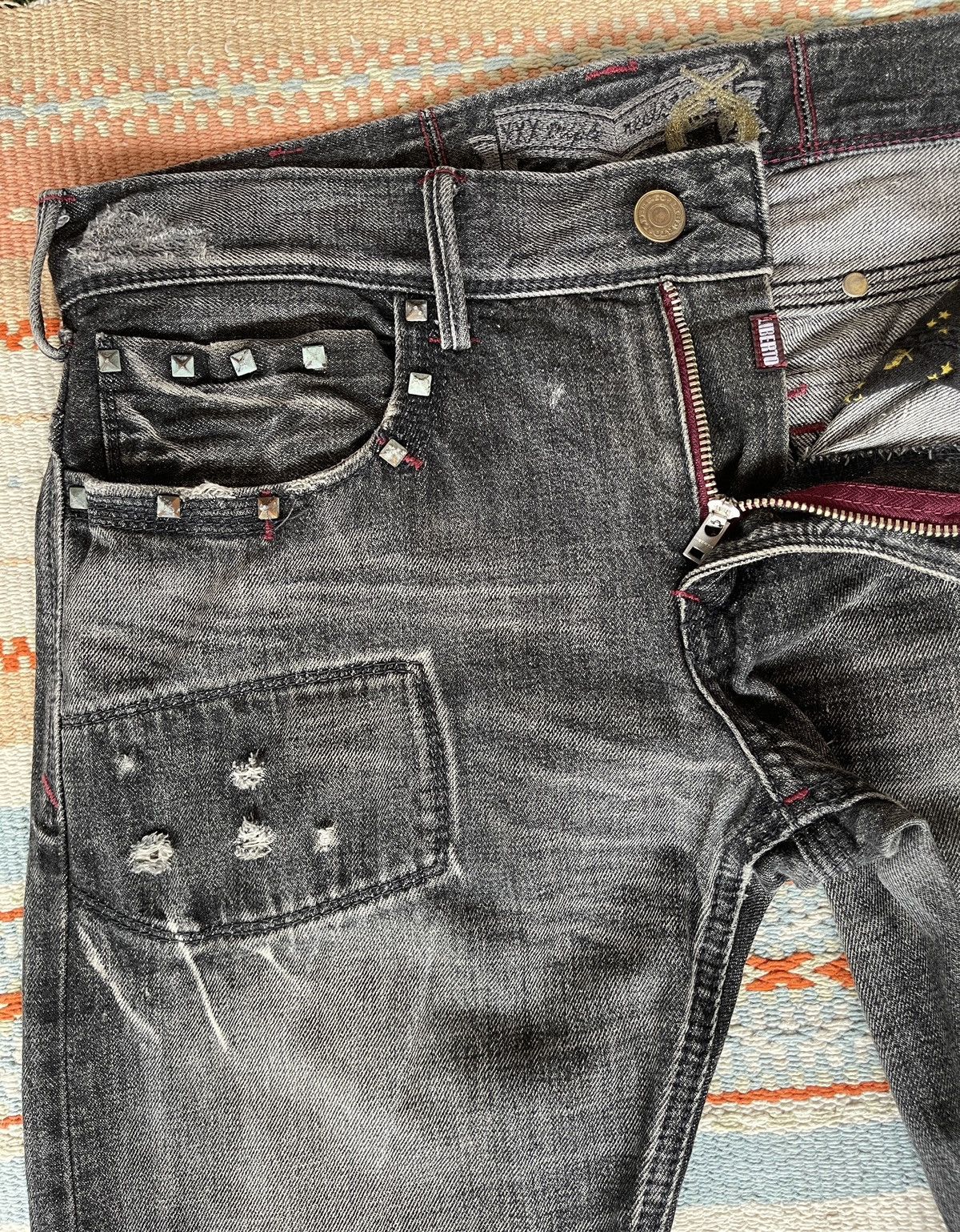 Cout de la Liberte Vintage🔥LIBERTO🔥Distressed Patchwork Denim Size US 36 / EU 52 - 9 Thumbnail