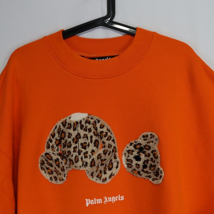 Palm Angels o1rshd1 PA Leopard Bear Crewneck in Orange Size US M / EU 48-50 / 2 - 2 Thumbnail