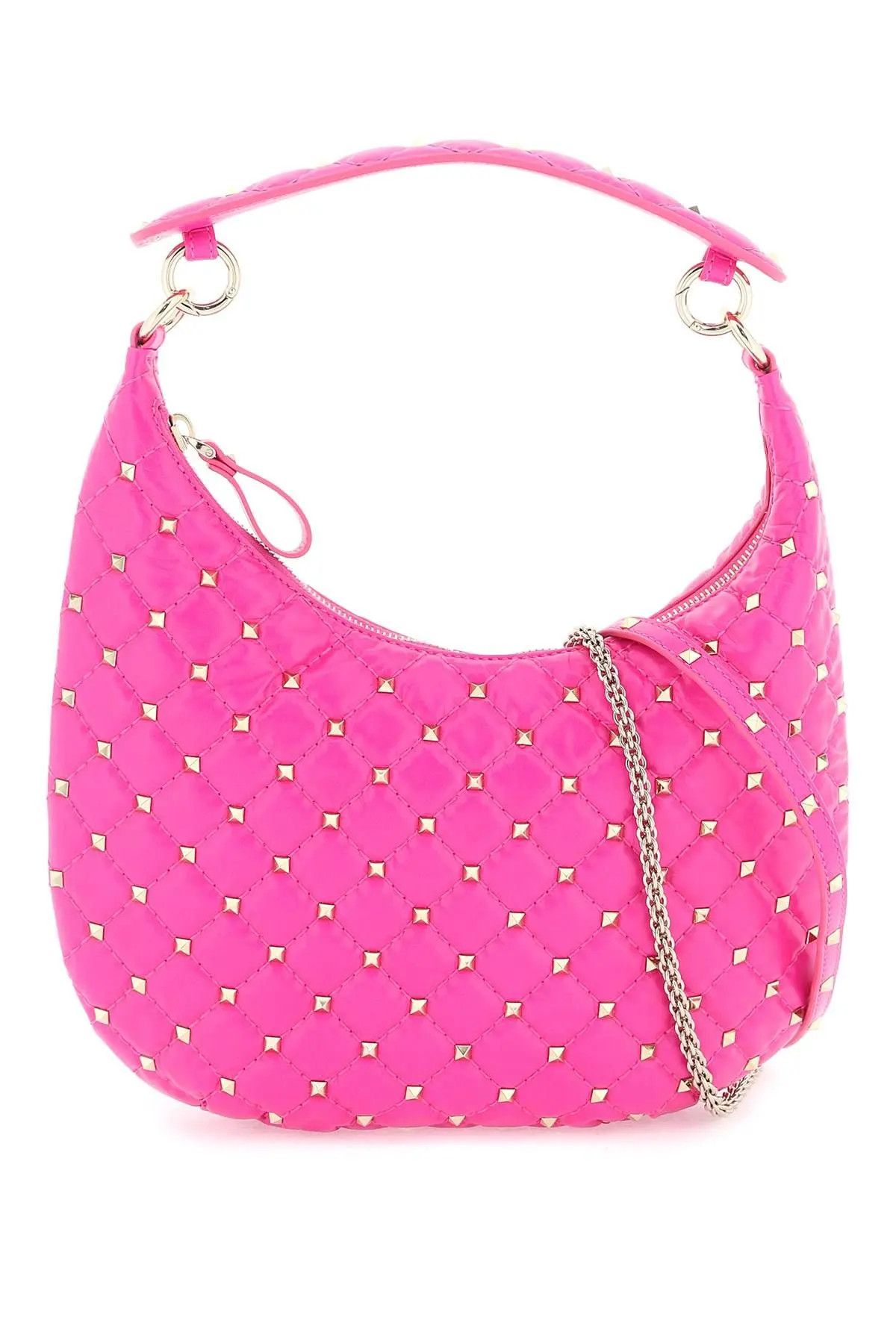 o1s22i1n1223 'Rockstud Spike' Hobo Bag in Fuchsia