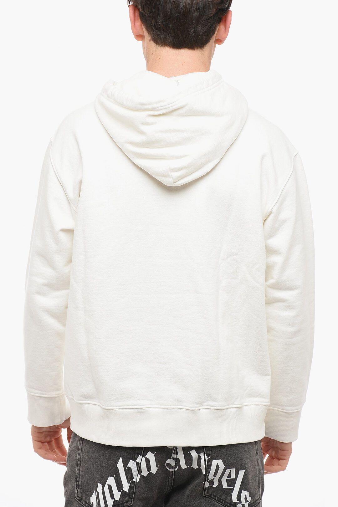 Maison Margiela og1mm1224 Unisex Brushed Cotton Printed Hoodie in White Size S / US 4 / IT 40 - 6 Thumbnail