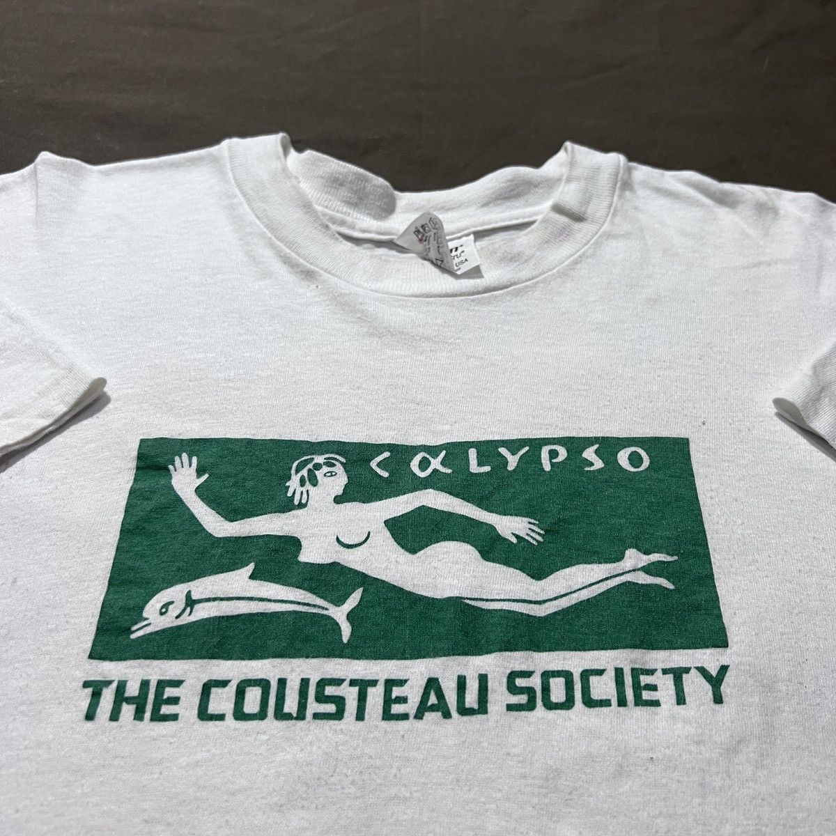 Vintage Vintage 80s Calypso Cousteau society Promo Tee L Size US L / EU 52-54 / 3 - 5 Thumbnail