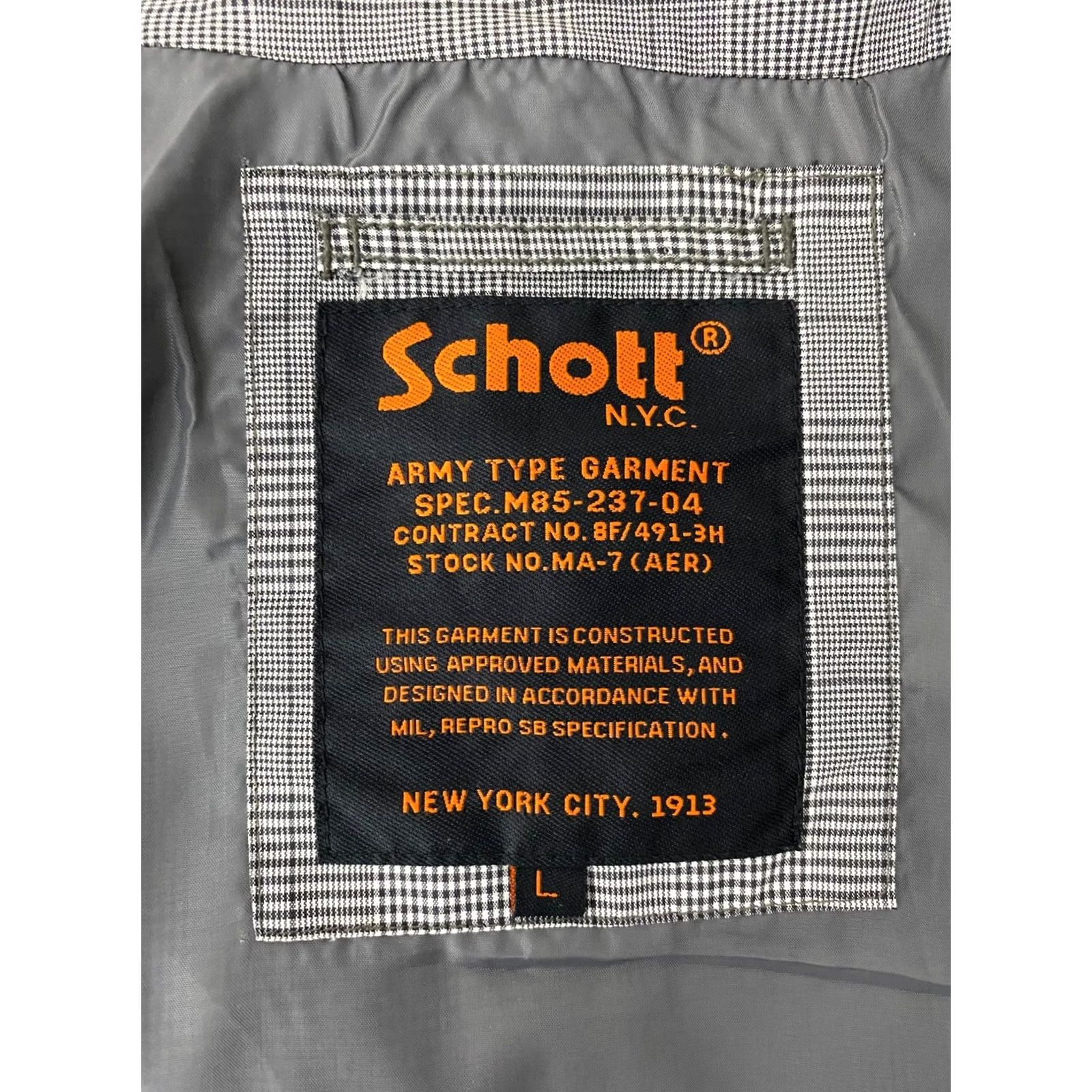 Schott Schott NYC mens bomber Jacket Grey L Size US L / EU 52-54 / 3 - 4 Thumbnail