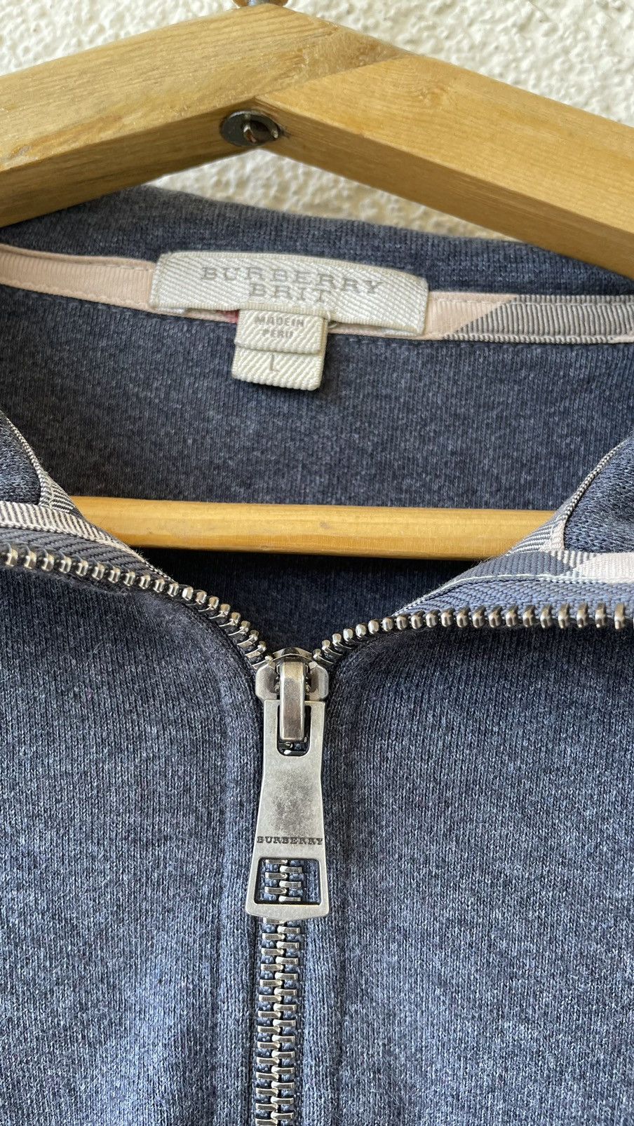 Burberry × Vintage Burberry Brit Ribbed Knit Half Zip Pullover Sweater Blue Size US L / EU 52-54 / 3 - 6 Thumbnail