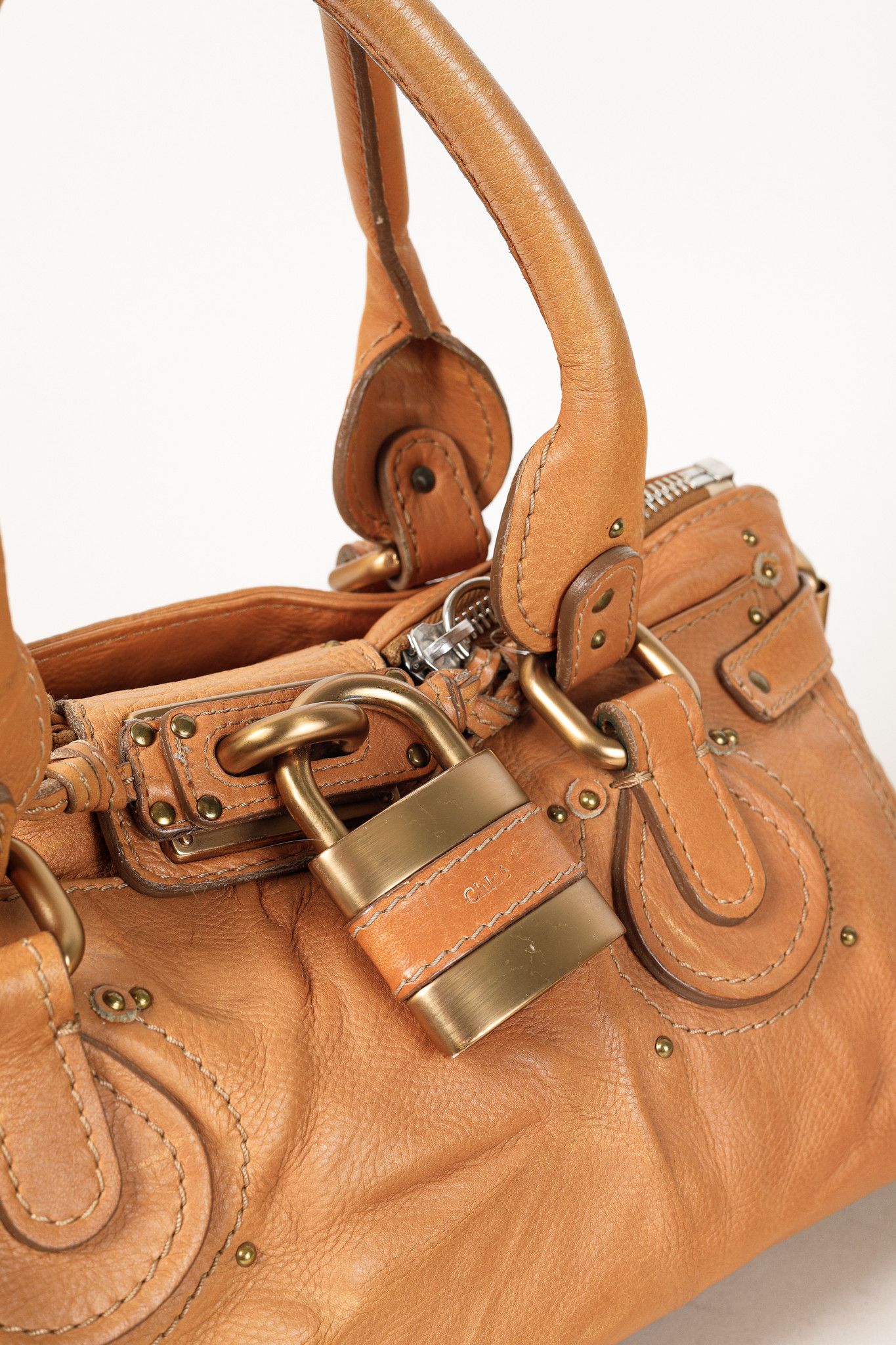 Chloe Chloe Paddington Giant Padlock Caramel Leather Bag Size ONE SIZE - 9 Thumbnail