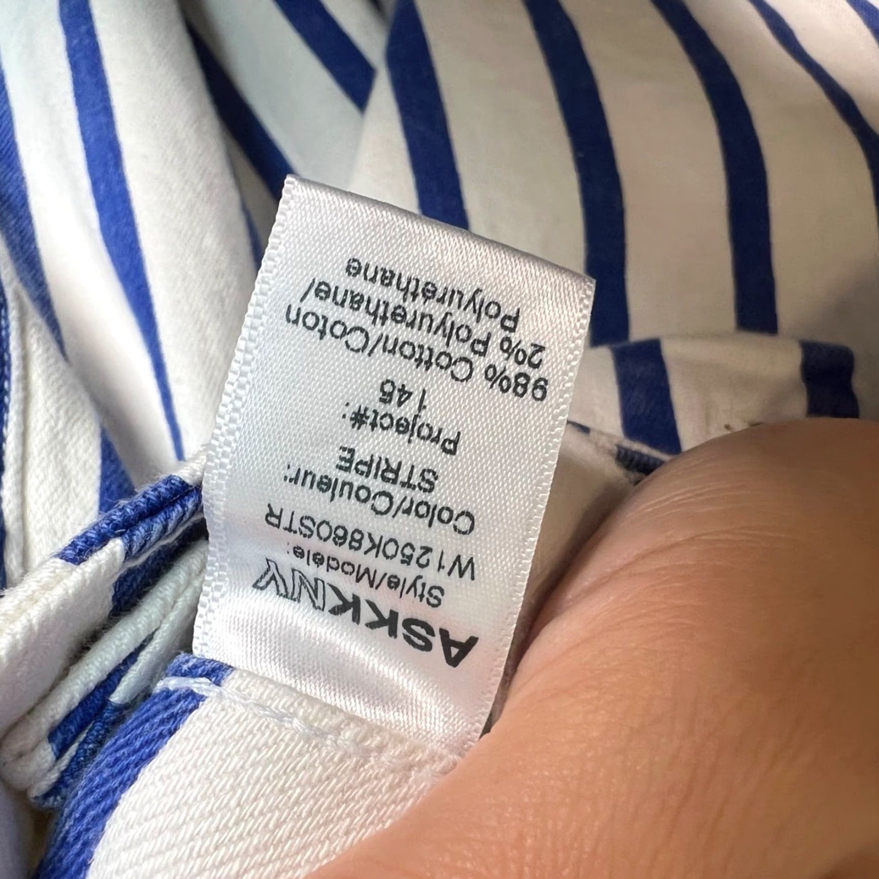 Vintage ASKK NY Pants Adult Womens 26 White Striped Wide-Leg Cotton Blend 30" Inseam Size 26" / US 2 / IT 38 - 4 Thumbnail