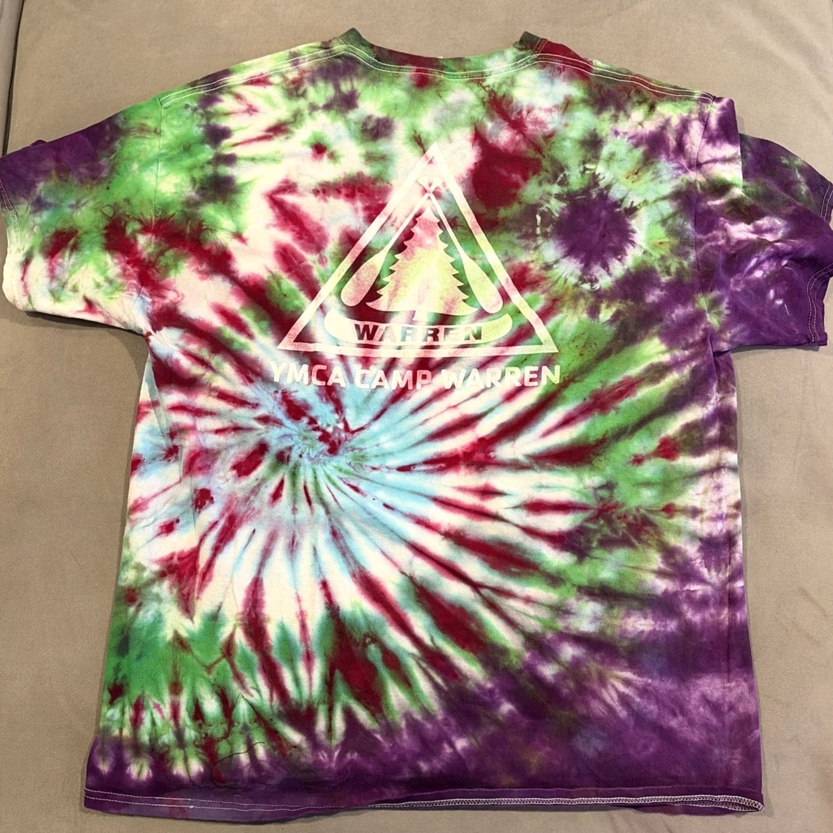 Port & Company Port & Company Tie Dye T Shirt YMCA CAMP WARREN XL Mens Multicolor Shirt Size US XL / EU 56 / 4 - 3 Thumbnail