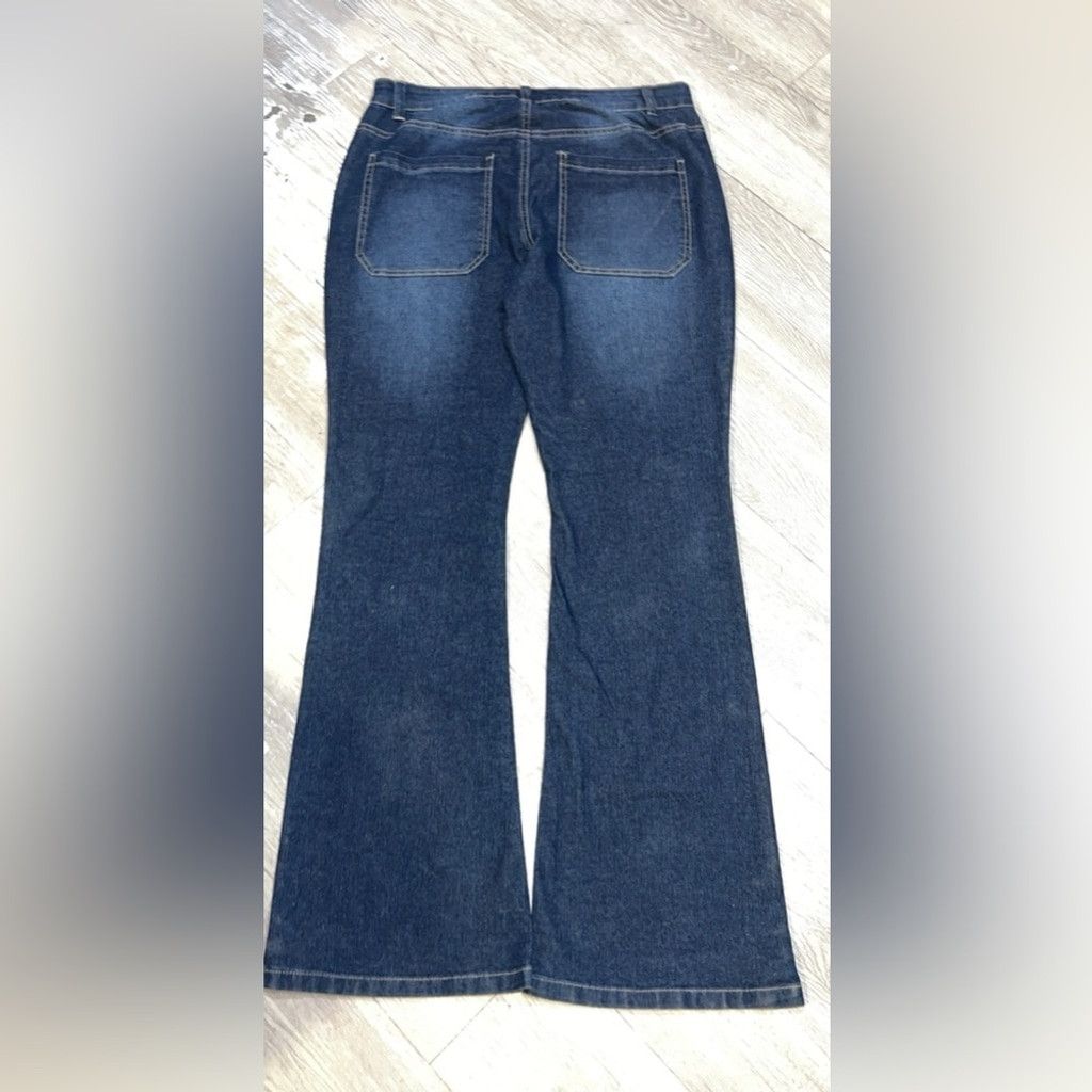 Other MidiRoss Dark Blue button fly Flared western Women's Jeans Size 33" - 5 Thumbnail